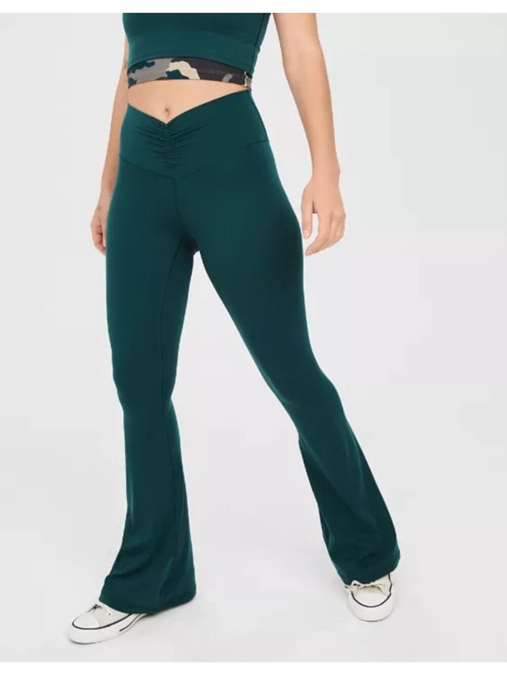 Teal High-Waist Flare Leggings